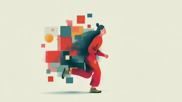 Dynamic Runner with Geometric Trail
