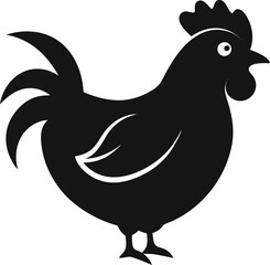 Vector illustration of a chicken silhouette icon