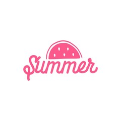 Summer typography clip art design on plain white transparent isolated background for sign, decal, card, shirt, hoodie, sweatshirt, apparel, tag, mug, icon, poster or badge