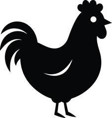 Vector illustration of a chicken silhouette icon