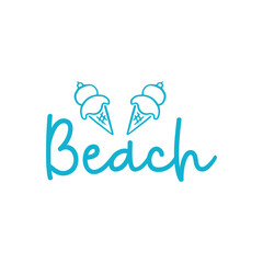 Beach typography clip art design on plain white transparent isolated background for card, shirt, hoodie, sweatshirt, apparel, tag, mug, icon, poster or badge