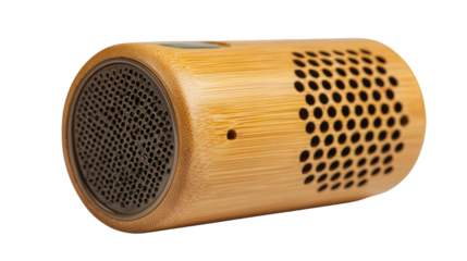 Bamboo speaker passive amplifier background isolated on a Transparent background, PNG file.