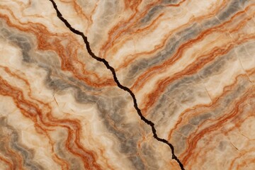 Fototapeta premium The Dance of Orange and Gray Marble Cracks