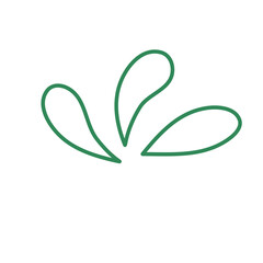 Doodle decoration line art inspired from water and seeds illustration cute icon that can be used for sticker, book, mandala, scrapbook, icon, decorative, etc. with aesthetic colorful green color