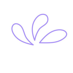 Doodle decoration line art inspired from water and seeds illustration cute icon that can be used for sticker, book, mandala, scrapbook, icon, decorative, etc. with aesthetic colorful purple color