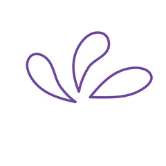 Doodle decoration line art inspired from water and seeds illustration cute icon that can be used for sticker, book, mandala, scrapbook, icon, decorative, etc. with aesthetic colorful purple color