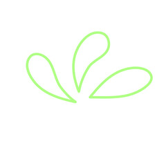 Doodle decoration line art inspired from water and seeds illustration cute icon that can be used for sticker, book, mandala, scrapbook, icon, decorative, etc. with aesthetic colorful green color