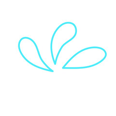 Doodle decoration line art inspired from water and seeds illustration cute icon that can be used for sticker, book, mandala, scrapbook, icon, decorative, etc. with aesthetic colorful blue mint color