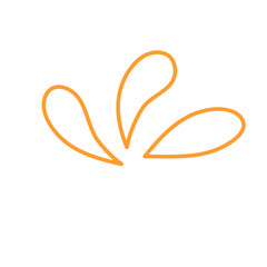Doodle decoration line art inspired from water and seeds illustration cute icon that can be used for sticker, book, mandala, scrapbook, icon, decorative, etc. with aesthetic colorful orange color