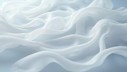 Fototapeta premium Flowing white silk background design elements