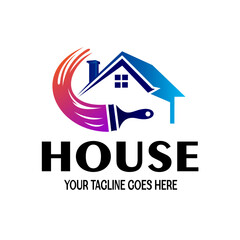 house paint brush logo creative and detailed vector illustration