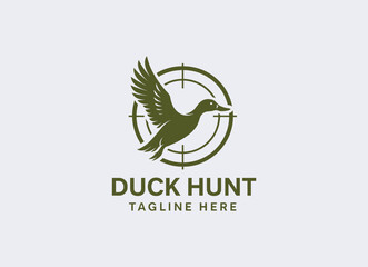 Duck Hunting Logo Template – Bird Target Vector Emblem