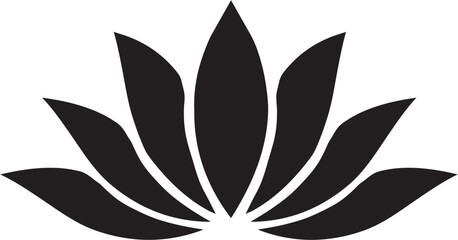 Black lotus flower silhouette on white background vector