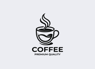Premium Coffee Logo Template &ndash; Cafe Cup Vector Emblem