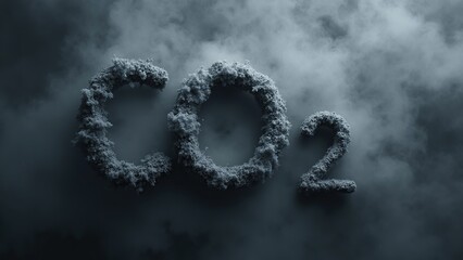 Fototapeta premium Smoke Art CO2 Numbers for Climate Change Awareness Graphics