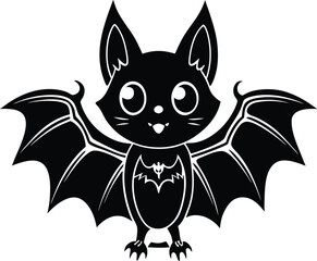 Obraz premium cute-kawaii-bat-halloween-cartoon-silhouette.eps