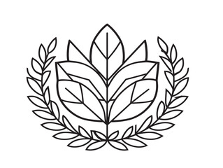 Elegant Award Ribbon with Leaf Design Vector