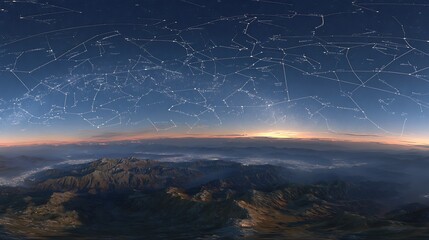Night Sky Over Mountains