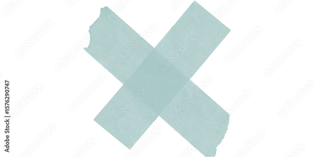 Fototapete a light blue pixelated x shape on a black background with slight white edges around the shape