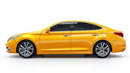 Yellow city car with blank surface for your creative design