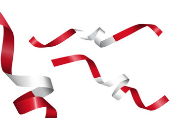 Set of flag ribbon with colors of Peru for independence day celebration decoration