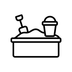 line icon sandbox on white background vector
Vector line icon on white background