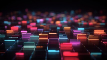 Obraz premium Abstract network grid with files and folders, futuristic software interface, digital document management system, store, search and organize documents, corporate business, paperless office