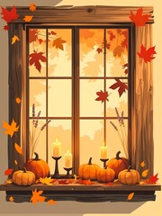 Obraz premium Warm Light Autumn Scene Design