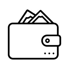 line icon wallet on white background vector
Vector line icon on white background