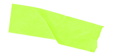 A bright green rectangular shape with jagged edges against a stark black background in a simple design