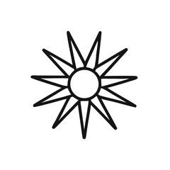 Christmas star ornament with snowflake on white background