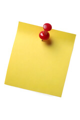 Blank Yellow Sticky Note Pinned with Red Pushpin