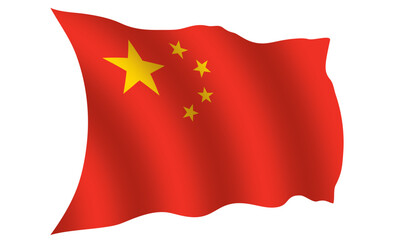 chinese flag in the wind