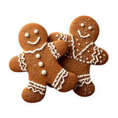 
Gingerbread cookies isolated on transparent background