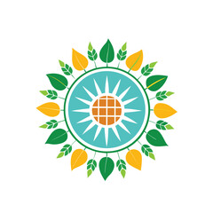 Sun with flowers abstract floral nature background vector illustration