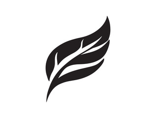 Coffee Leaf Symbol in Elegant Line Vector Style