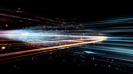 Abstract Light Trails on Black Background