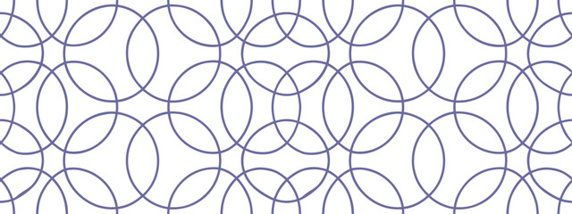 Modern seamless geometric circle pattern in navy line art on white background, ideal for minimal wallpapers, textiles, packaging, decorative prints, and contemporary design projects.