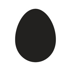 Black and white easter egg with shadow in isolated vector illustration