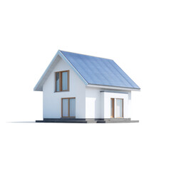 Modern Eco-Friendly House with Solar Panels and Clean Lines in a Bright and Minimalist Style