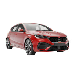 Obraz premium Red car isolated on transparent white background 