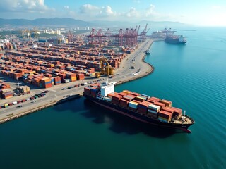 Fototapeta premium containers ship cargo business logistic and transportation