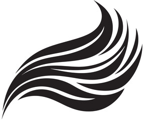 Swirled Leaf Ornament in Line Style Vector