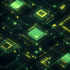 Futuristic Digital Circuit Board Abstract Background