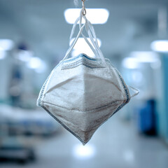 Close-Up of N95 Face Mask in a Sterile Hospital Environment

