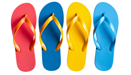 colorful flip flops beach flip flops isolated on transparent background summer beach flops editing element 