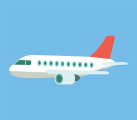 Fototapeta premium plane flying in the sky side view. travel concept.