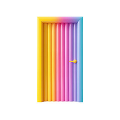 Fototapeta premium Vibrant Colorful Door with Soft Gradient Shades Perfect for Creative and Artistic Themes in Modern Designs