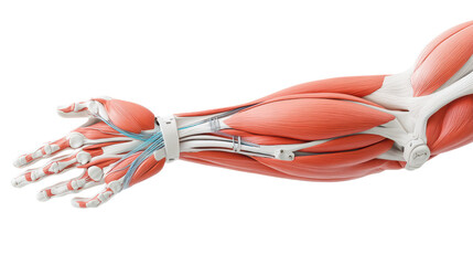 Detailed Anatomy of Human Arm Muscles and Tendons for Educational Purposes and Health Sciences Reference