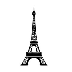 eiffel tower isolated on white
